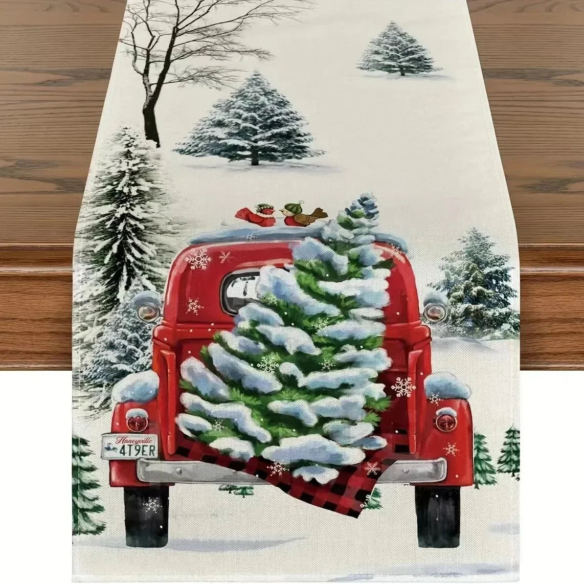 Linen Christmas Table Runner