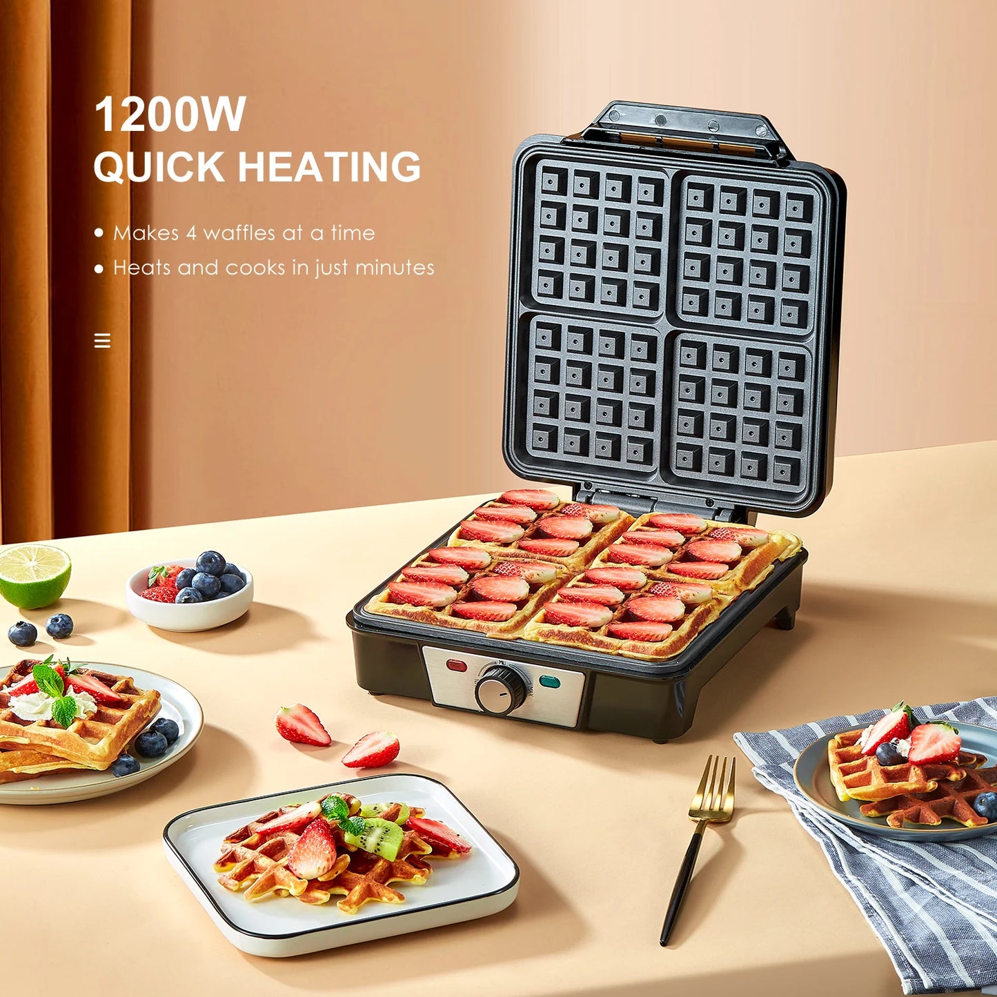 4-Slice Belgian Waffle Maker