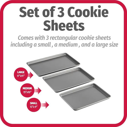 Nonstick  3-Piece Cookie Sheet Set