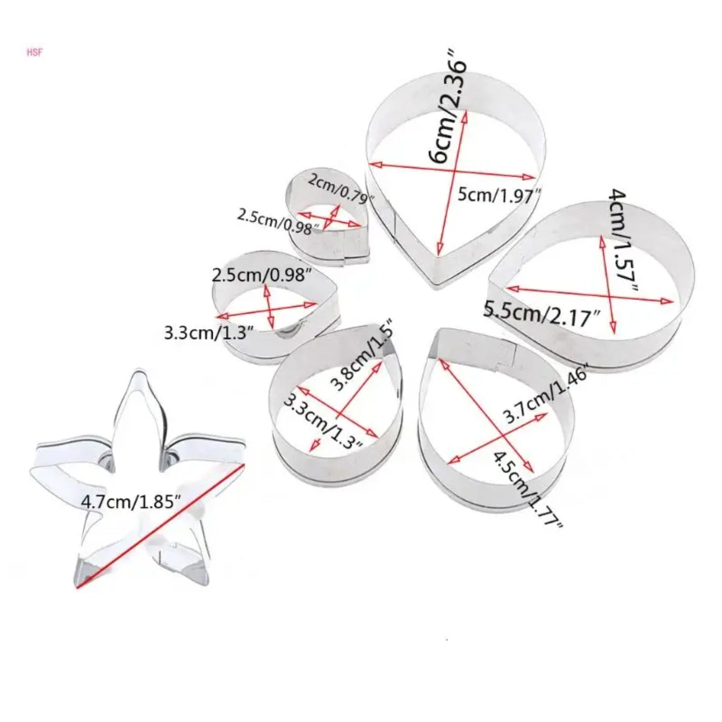 Rose Flower Cookie Cutter Set