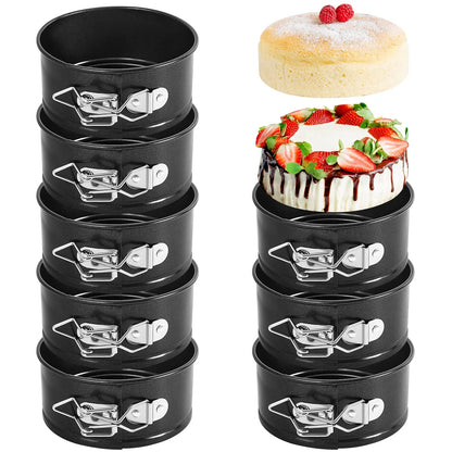 25 Pcs 4 Inch Springform Pan Mini Springform Pan Small Leakproof Round Cake Pan Mini Cheesecake Pan with Removable Bott